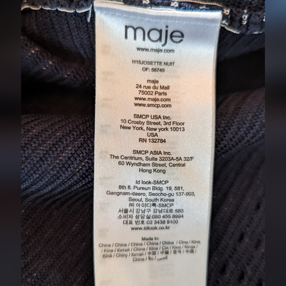 Maje - Josette Jacquard Flare pleated skirt, in Navy Blue (size 1) - Picture 5 of 5